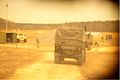 A convoy from Transportation Support Company moves supplies and personnel during Combat Logistic Battalion 6's field exercise at Fort Pickett, Va., 21 March 2013.