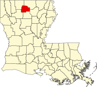 Map of Louisiana highlighting Lincoln Parish