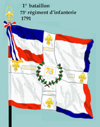 Drapeau du 1er bataillon du 73e régiment d'infanterie de ligne de 1791 à 1793