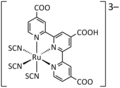 Rutenijev kompleks s trikarboksiterpiridinom in tiocianatom, ki se uporablja v Graetzlovih sončnih celicah (t. i. "ruthenium black-dye")