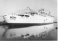 Ship in service after commissioning, view from stern to bow