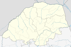 Mapa konturowa Limpopo, w centrum znajduje się punkt z opisem „Polokwane”