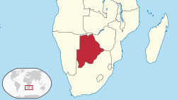 Geografisk plassering av Botswana