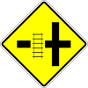 Railway crossing on left road