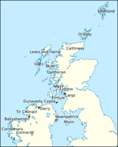 Map of Scotland and Ireland