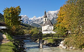 Kirche mit Wagendrischelhorn, Ramsau