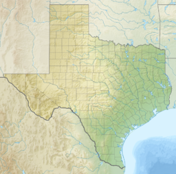 Location of White Rock Lake in Texas, USA.