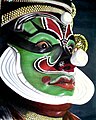 Decorated face of the Kathakali artist