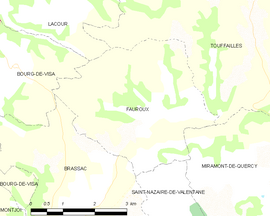 Mapa obce Fauroux