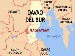 Map of Davao del Sur with Magsaysay highlighted