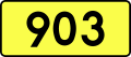 English: Sign of DW 903 with oficial font Drogowskaz and adequate dimensions.