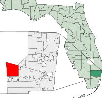 Location of Weston, Broward County, Florida