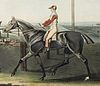 Gustavus, Epsom Derby winner of 1821. Painting by Robert Pollard, c. 1821.