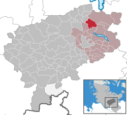 Elhelyezkedése Schleswig-Holstein térképén