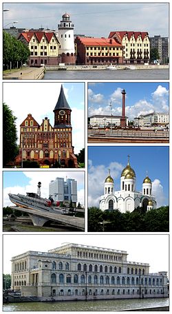 "Fishing village" neighborhood in German style; Königsberg Cathedral; Victory Square; Monument to Baltic Seamen; Church of Christ the Savior; Seamen's Palace of Culture