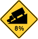 U.S. and Canada steep grade/hill percentage sign.