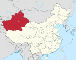 Autonomna regija Ujgurskog naroda - Xinjiang u državi.