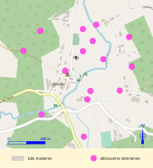 Carte montrant l'emplacement de sites d'occupation gauloise sur un territoire.