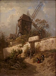 Le Moulin de la Galette, Eugène Cicéri (1856).