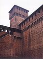 Castello Sforzesco - Wall & tower as seen from the Dukes' court.