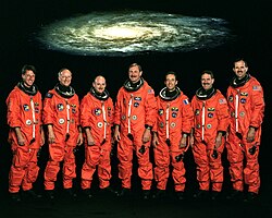 Michael Foale, Claude Nicollier, Scott Kelly, Curtis Brown, Jean-Francois Clervoy, John Grunsfeld et Steven Smith