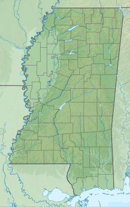 Location of Bay Springs Lake in Mississippi, USA.