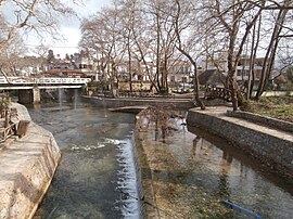 A view of the river that crosses the village