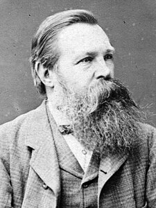 Friedrich Engels exhibiting a full moustache and beard that was a common style among Europeans of the 19th century