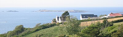 Lihou desde a illa de Guernsey