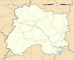 Mapa konturowa Marny, blisko centrum u góry znajduje się punkt z opisem „Trépail”