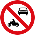 No motor vehicles