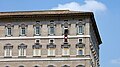 Image 40The Apostolic Palace (Palazzo Apostolico), the official residence of the Pope. Here, Benedict XVI is at the window marked by a maroon banner hanging from the windowsill at centre. (from Vatican City)