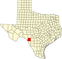 Kinney County na mapě Texasu