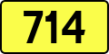 English: Sign of DW 714 with oficial font Drogowskaz and adequate dimensions.