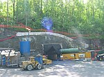 Excavation site of the Bærum Tunnel at Fossveien in 2009