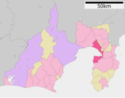 Lokasi Numazu di Prefektur Shizuoka