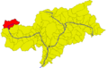 Collocatio finium municipii in Provincia Bauzanensi.