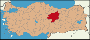 Localização da província de Sivas na Turquia