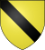 blason d'or à une bande de sable