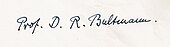 signature de Rudolf Bultmann