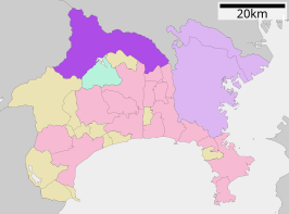 Situering van Sagamihara in de prefectuur Kanagawa