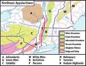 Chaînes du nord-est des Appalaches.