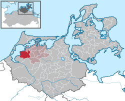 Elhelyezkedése Mecklenburg-Elő-Pomeránia térképén