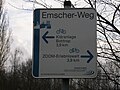 Entfernungsangaben auf Emscherweg