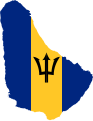 Island outline with flag