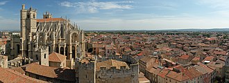 View over Narbonne, featuring the Saint-Just cathedral on the left