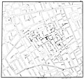 Carte utilisée par Snow pour déterminer l'origine de l'épidémie dans le quartier de Soho.