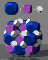 2 Kuboktaederstümpfe, 1 Hexaederstumpf und 1 Tetraederstumpf