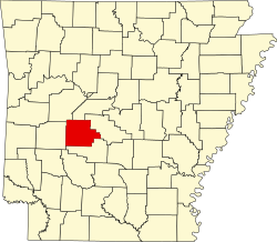 map of Arkansas highlighting Garland County