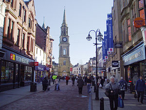 De High Street in Falkirk